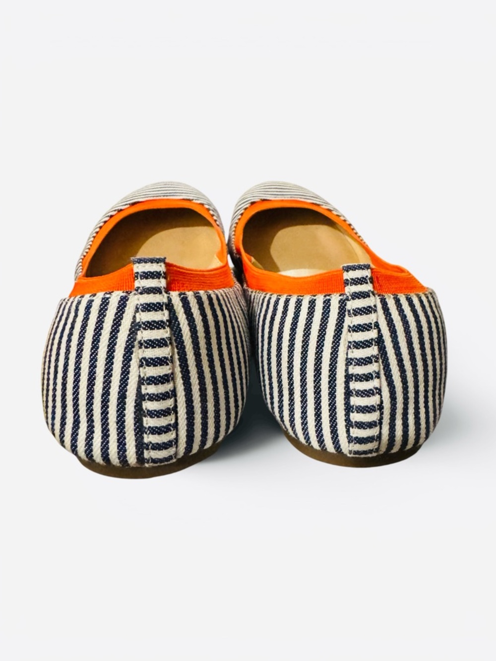 BCBGeneration Moneli-X Navy/White/Tangerine Striped Ballet Flat - Picture 8 of 11